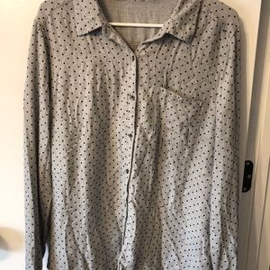 Maurice’s Grey Black Polka Button Down